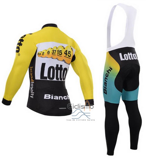Lotto NL Jumbo Ropa Ciclismo Culotte Largo 2015 Mangas Largas Negro y AMarillo
